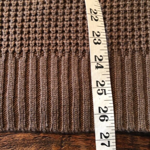 Zenana Brown V Neck Balloon Sleeved Sweater SzS - Picture 3 of 8